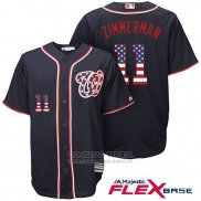 Camiseta Beisbol Hombre Washington Nationals Ryan Zimmerman Stars Stripes Flex Base Azul