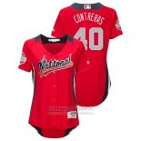 Camiseta Beisbol Mujer All Star Willson Contreras 2018 Home Run Derby National League Rojo