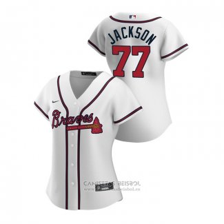 Camiseta Beisbol Mujer Atlanta Braves Luke Jackson 2020 Replica Primera Blanco