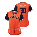 Camiseta Beisbol Mujer Houston Astros Hector Rondon 2018 LLWS Players Weekend Rondy Orange