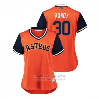 Camiseta Beisbol Mujer Houston Astros Hector Rondon 2018 LLWS Players Weekend Rondy Orange