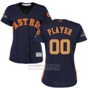 Camiseta Beisbol Mujer Houston Astros Personalizada 2018 Azul