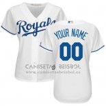 Camiseta Beisbol Mujer Kansas City Royals Personalizada Blanco