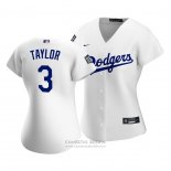 Camiseta Beisbol Mujer Los Angeles Dodgers Chris Taylor 2020 Primera Replica Blanco