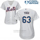 Camiseta Beisbol Mujer New York Mets 63 Gabriel Ynoa Blanco Cool Base