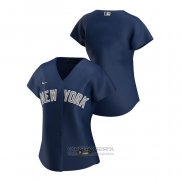 Camiseta Beisbol Mujer New York Yankees Replica 2020 Alterno Azul
