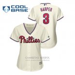 Camiseta Beisbol Mujer Philadelphia Phillies Bryce Harper Cool Base Alterno Cream