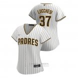 Camiseta Beisbol Mujer San Diego Padres Joey Lucchesi Replica 2020 Primera Blanco