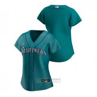 Camiseta Beisbol Mujer Seattle Mariners Replica 2020 Alterno Verde