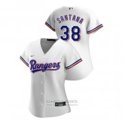 Camiseta Beisbol Mujer Texas Rangers Danny Santana 2020 Replica Primera Blanco