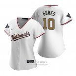 Camiseta Beisbol Mujer Washington Nationals Yan Gomes 2020 Gold Program Replica Blanco