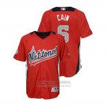 Camiseta Beisbol Nino All Star Lorenzo Cain 2018 Home Run Derby National League Rojo