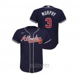 Camiseta Beisbol Nino Atlanta Braves Dale Murphy Replica Alterno Azul