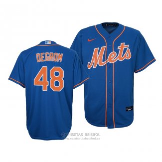 Camiseta Beisbol Nino New York Mets Jacob Degrom Replica Cool Base Azul