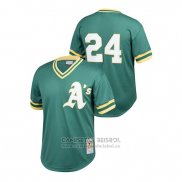 Camiseta Beisbol Nino Oakland Athletics Rickey Henderson Cooperstown Collection Mesh Batting Practice Verde