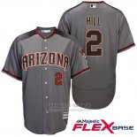 Camiseta Beisbol Hombre Arizona Diamondbacks 2 Aaron Hill Gris Flex Base
