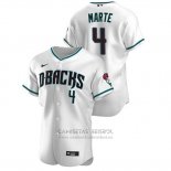 Camiseta Beisbol Hombre Arizona Diamondbacks Ketel Marte Autentico 2020 Alterno Blanco Verde