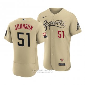 Camiseta Beisbol Hombre Arizona Diamondbacks Randy Johnson 2021 City Connect Autentico Oro