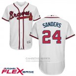 Camiseta Beisbol Hombre Atlanta Braves 24 Deion Sanders Autentico Collection Blanco Flex Base