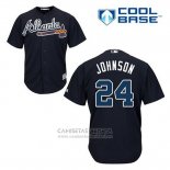 Camiseta Beisbol Hombre Atlanta Braves 24 Kelly Johnson Azul Alterno Cool Base
