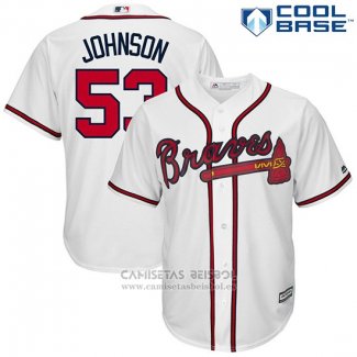 Camiseta Beisbol Hombre Atlanta Braves 53 Jim Johnson Blanco Cool Base