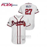 Camiseta Beisbol Hombre Atlanta Braves Austin Riley 2019 Postemporada Flex Base Blanco