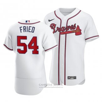 Camiseta Beisbol Hombre Atlanta Braves Max Fried Autentico Primera Blanco