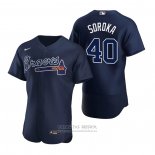 Camiseta Beisbol Hombre Atlanta Braves Mike Soroka Autentico 2020 Alterno Azul