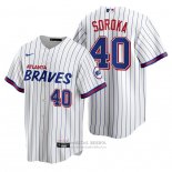 Camiseta Beisbol Hombre Atlanta Braves Mike Soroka Replica 2021 City Connect Blanco