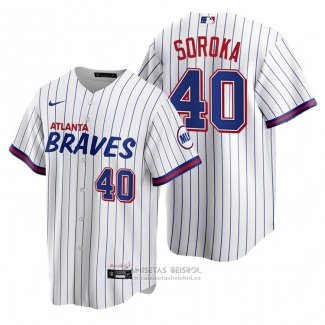 Camiseta Beisbol Hombre Atlanta Braves Mike Soroka Replica 2021 City Connect Blanco