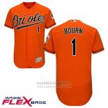 Camiseta Beisbol Hombre Baltimore Orioles 1 Michael Bourn Naranja Flex Base
