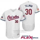 Camiseta Beisbol Hombre Baltimore Orioles 2017 Estrellas Y Rayas 30 Chris Tillman Blanco Flex Base