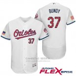 Camiseta Beisbol Hombre Baltimore Orioles 2017 Estrellas Y Rayas 37 Dylan Bundy Blanco Flex Base