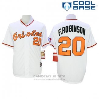 Camiseta Beisbol Hombre Baltimore Orioles 20 Frank Robinson Blanco Cool Base