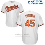 Camiseta Beisbol Hombre Baltimore Orioles 45 Mark Trumbo Blanco Cool Base