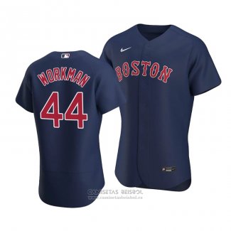 Camiseta Beisbol Hombre Boston Red Sox Brandon Workman Autentico Alterno Azul