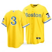 Camiseta Beisbol Hombre Boston Red Sox Jonathan Arauz 2021 City Connect Replica Oro