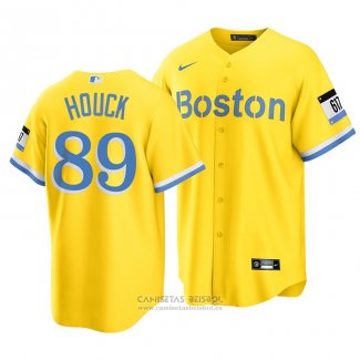 Camiseta Beisbol Hombre Boston Red Sox Tanner Houck 2021 City Connect Replica Oro