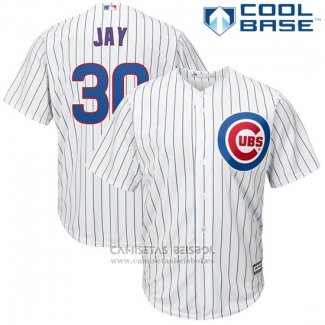 Camiseta Beisbol Hombre Chicago Cubs 30 Jon Jay Blanco Cool Base