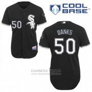 Camiseta Beisbol Hombre Chicago White Sox John Danks 50 Negro Alterno Cool Base
