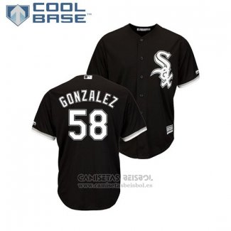 Camiseta Beisbol Hombre Chicago White Sox Miguel Gonzalez Cool Base Alterno Negro