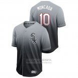 Camiseta Beisbol Hombre Chicago White Sox Yoan Moncada Fade Autentico Negro