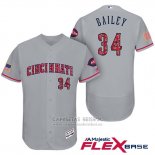 Camiseta Beisbol Hombre Cincinnati Reds 2017 Estrellas Y Rayas 34 Homer Bailey Gris Flex Base