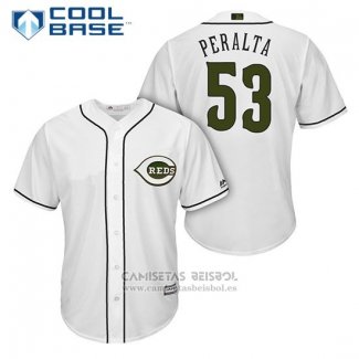 Camiseta Beisbol Hombre Cincinnati Reds 53 Wandy Peralta Blanco 2018 Alterno Cool Base