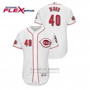 Camiseta Beisbol Hombre Cincinnati Reds Alex Wood Flex Base Blanco