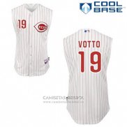 Camiseta Beisbol Hombre Cincinnati Reds Joey Votto 19 Blanco Vest Style Cool Base
