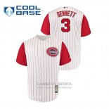 Camiseta Beisbol Hombre Cincinnati Reds Scooter Gennett Throwback 1961 Cool Base Blanco Rojo