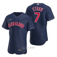 Camiseta Beisbol Hombre Cleveland Guardians Myles Straw Autentico Alterno Azul