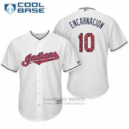 Camiseta Beisbol Hombre Cleveland Indians 2017 Estrellas y Rayas 10 Edwin Encarnacion Blanco Cool Base