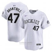 Camiseta Beisbol Hombre Colorado Rockies Cal Quantrill Primera Limited Blanco
